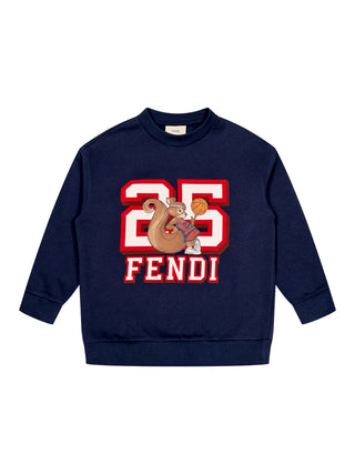Sweatshirt mit Motiv-Print -Marineblau