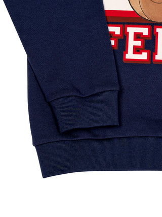 Sweatshirt mit Motiv-Print -Marineblau