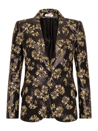 Einreihige Jacke aus Sunflower-Jacquard