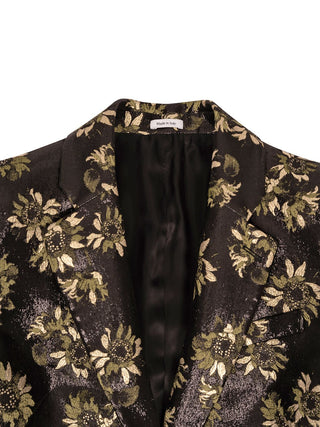 Einreihige Jacke aus Sunflower-Jacquard