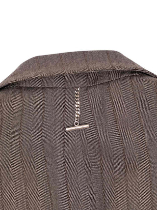 Einreihige Jacke mit Fischgrätenmuster