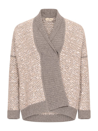 Cardigan mit Fischgrätmuster