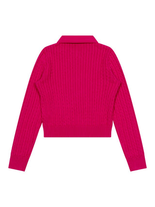 Baumwollset aus Cardigan und Rock - Pink