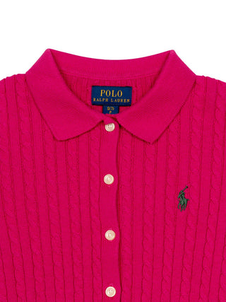 Baumwollset aus Cardigan und Rock - Pink