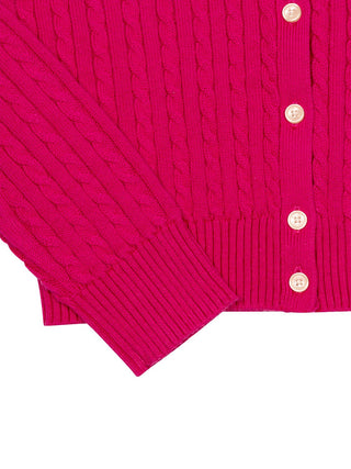 Baumwollset aus Cardigan und Rock - Pink
