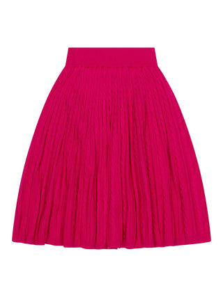 Baumwollset aus Cardigan und Rock - Pink