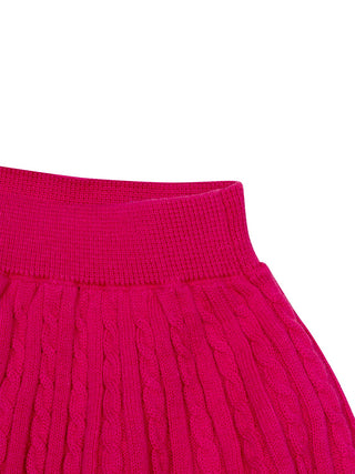 Baumwollset aus Cardigan und Rock - Pink