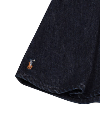 Plissierter A-Linien Jeansrock - Blau