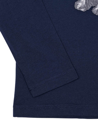Langarm T-Shirt mit Hund-Motiv - Navy