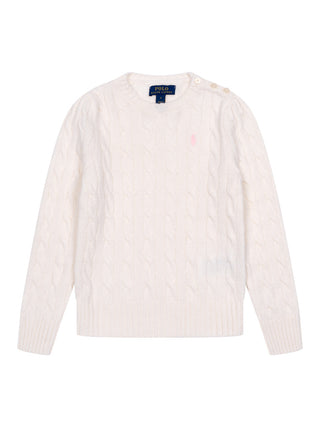 Pullover im Zopfstrick-Design - Warmweiß