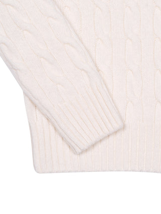 Pullover im Zopfstrick-Design - Warmweiß