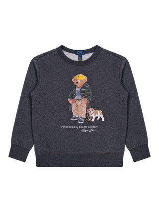 Sweatshirt mit Polobär - Grau meliert