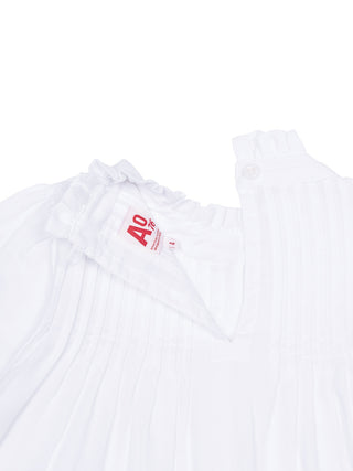 Dori Shirt Jane Baumwollbluse mit Biesen - Weiß