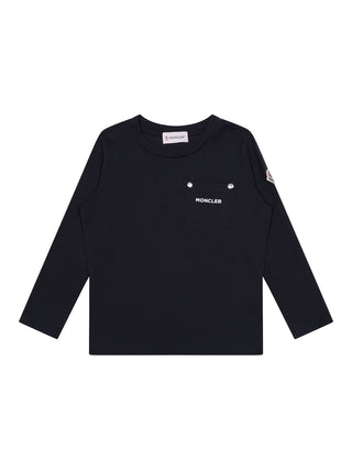 LS Shirt mit Brusttasche - Navy