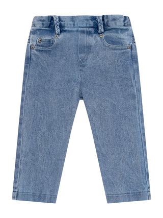 Jeans mit Flecht-Details - Blau