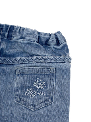 Jeans mit Flecht-Details - Blau