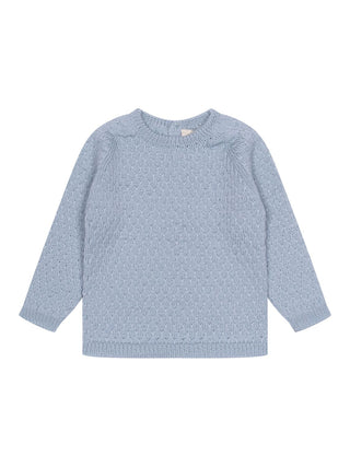 Strickpullover aus Merinowolle - Blau