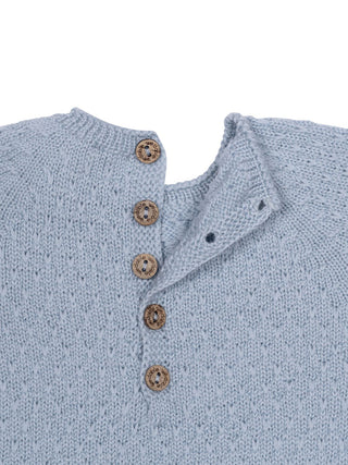 Strickpullover aus Merinowolle - Blau