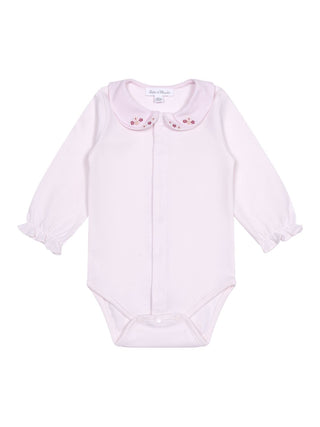 Body mit floralen-Stickereien - Rosa