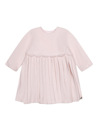Plissiertes Kleid mit Muschelkante - Rosa