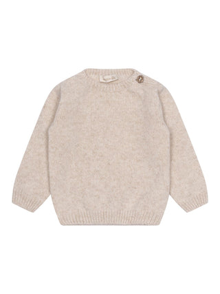 Strickpullover aus Merinowolle - Beige meliert
