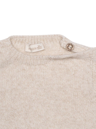 Strickpullover aus Merinowolle - Beige meliert