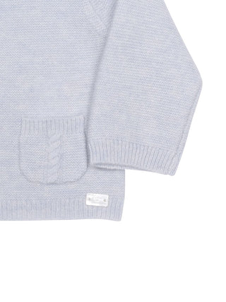 Strickjacke aus Wolle und Kaschmir - Blau