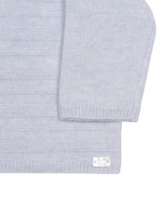Zweiteiliges Strickset aus Wolle und Kaschmir - Blau