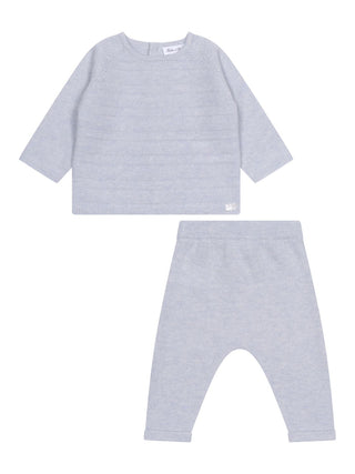 Zweiteiliges Strickset aus Wolle und Kaschmir - Blau