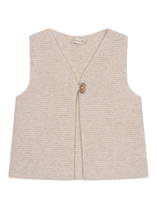 Strickweste aus Merinowolle - Beige