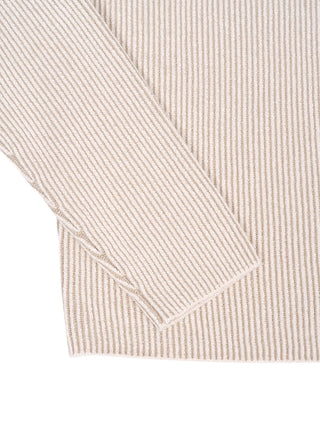 Pullover mit halben Reißverschluss in Beige