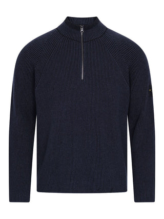 Pullover mit halbem Reißverschluss in Blau