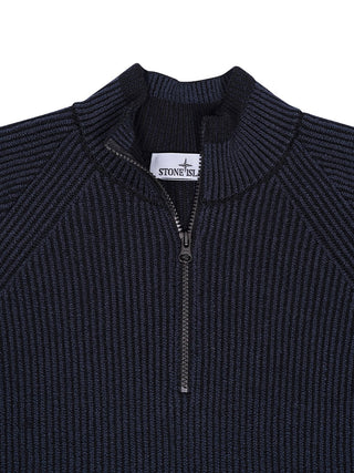 Pullover mit halbem Reißverschluss in Blau