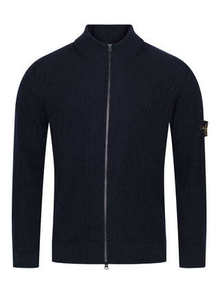 Strickjacke aus Schurwolle in Navy