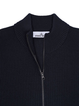 Strickjacke aus Schurwolle in Navy