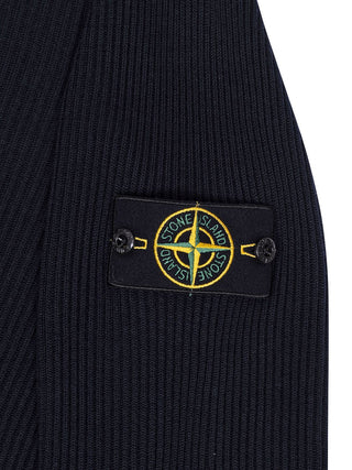 Strickjacke aus Schurwolle in Navy