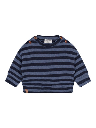 Dirk gestreifter Pullover - Denimblau