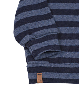 Dirk gestreifter Pullover - Denimblau