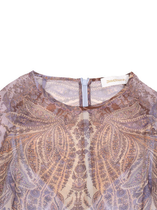 Kleid Hypnotic Sheath in Lilac Paisley
