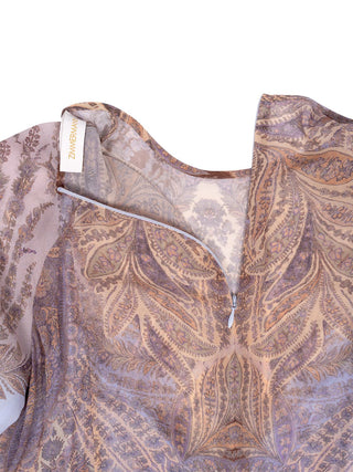 Kleid Hypnotic Sheath in Lilac Paisley