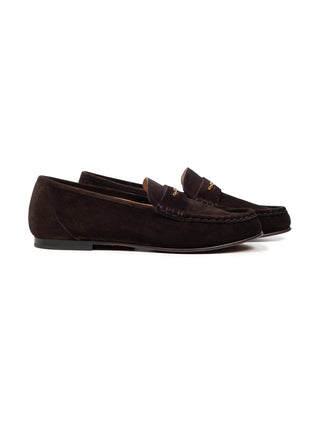Loafer in Dunkelbraun mit Gold-Detail