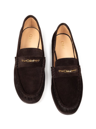 Loafer in Dunkelbraun mit Gold-Detail
