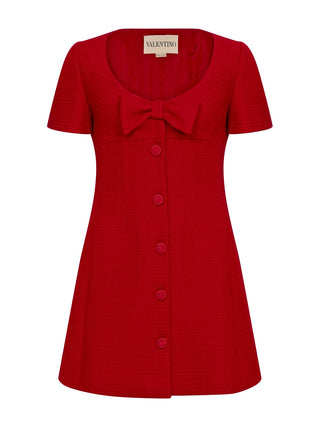 Minikleid aus Tweed mit Schleife