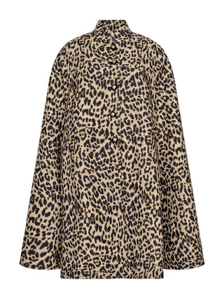 Cape mit Stehkragen im Animal-Print
