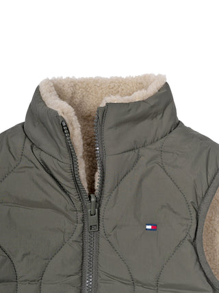 Wendbare Teddy-Weste - Beige/Khaki