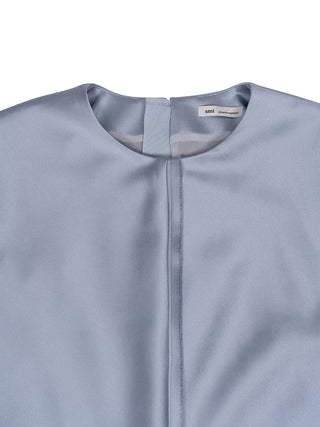Langes Satin-Kleid in Hellblau
