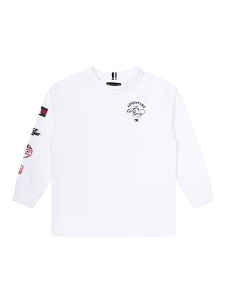 Camp Tommy Multi Print Langarm-T-Shirt - Weiß