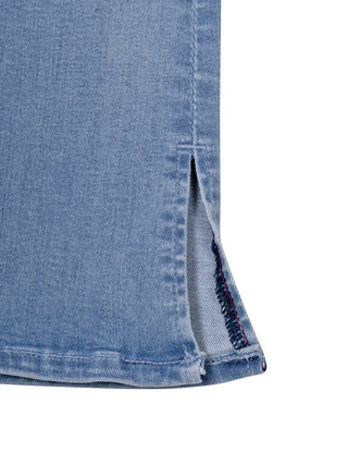 Flared Jeans mit Seitenschlitzen - Blau
