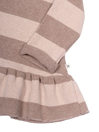 Hilda Kapuzenkleid mit Streifen - Nude
