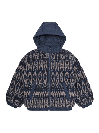 Fairisle Teddyjacke - Marine